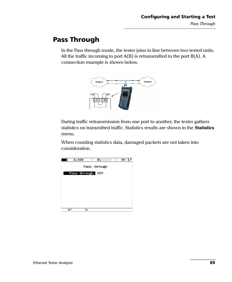 Pass through | EXFO ETS-1000 User Manual | Page 97 / 173