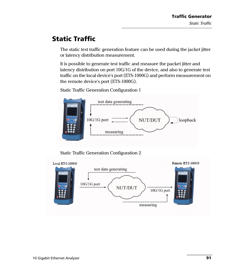 Static traffic | EXFO ETS-1000G User Manual | Page 101 / 195