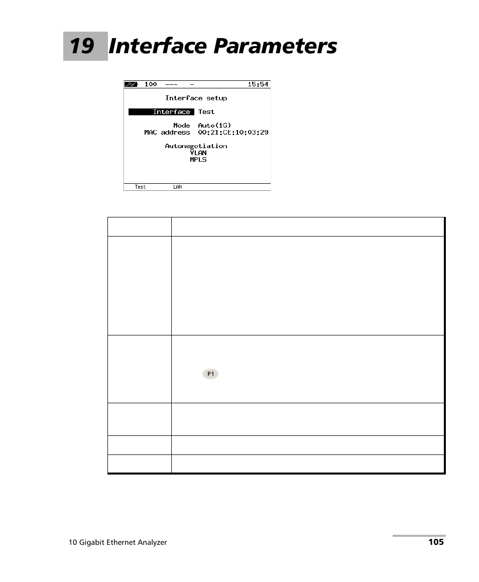 19 interface parameters | EXFO ETS-1000G User Manual | Page 115 / 195