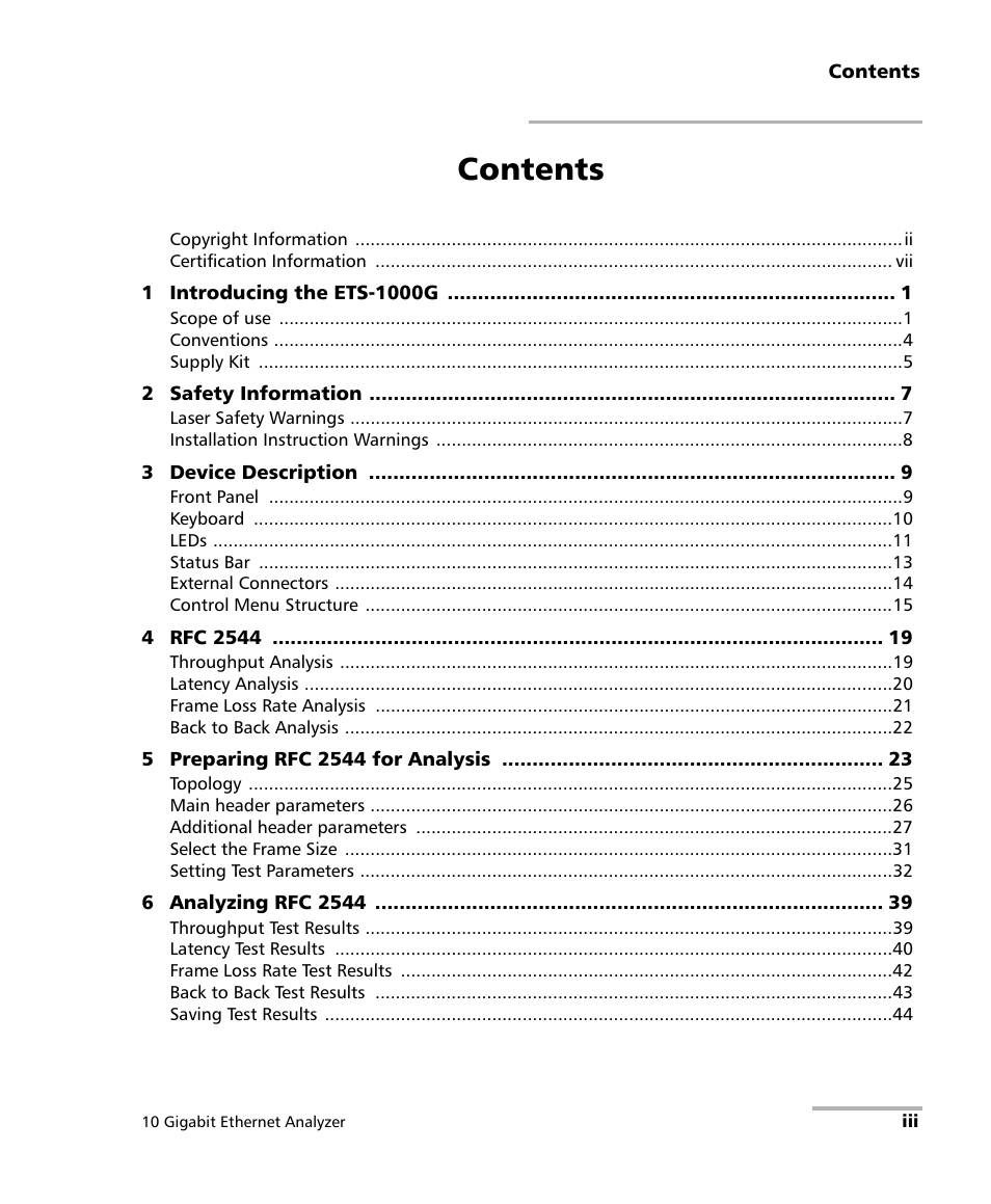 EXFO ETS-1000G User Manual | Page 3 / 195