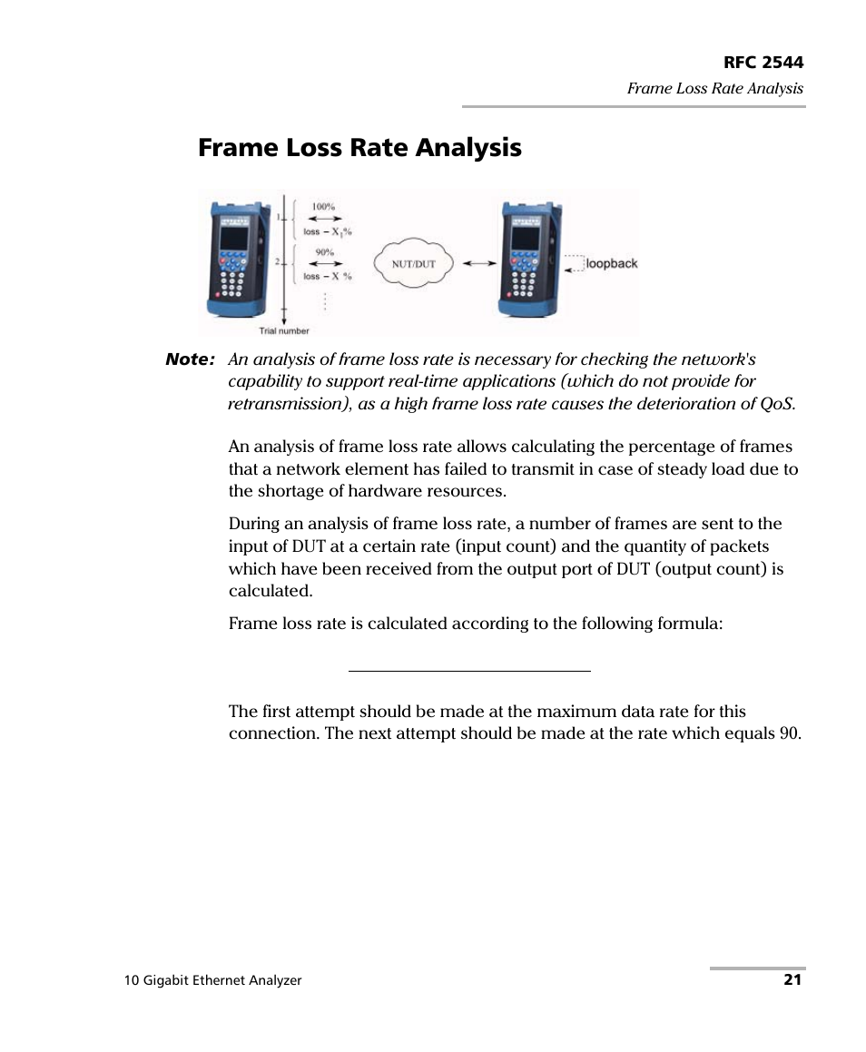 Frame loss rate analysis | EXFO ETS-1000G User Manual | Page 31 / 195