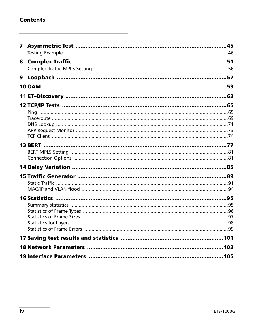 EXFO ETS-1000G User Manual | Page 4 / 195