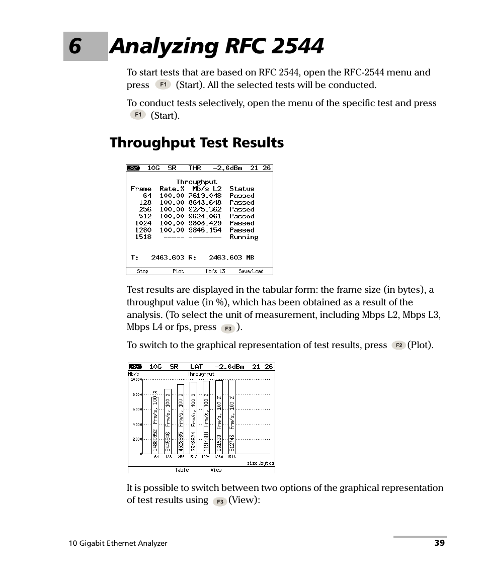 6 analyzing rfc 2544, Throughput test results | EXFO ETS-1000G User Manual | Page 49 / 195