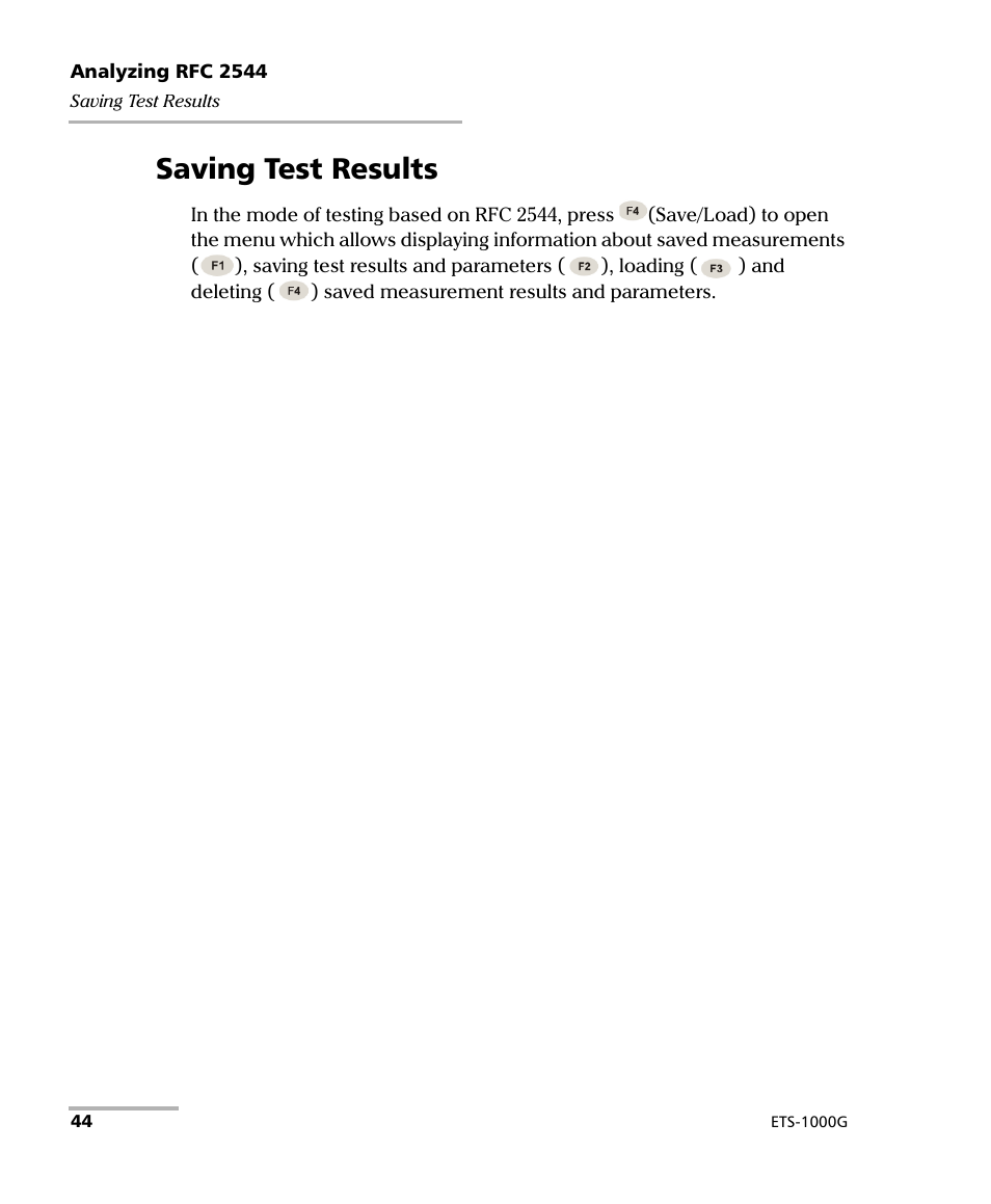 Saving test results | EXFO ETS-1000G User Manual | Page 54 / 195