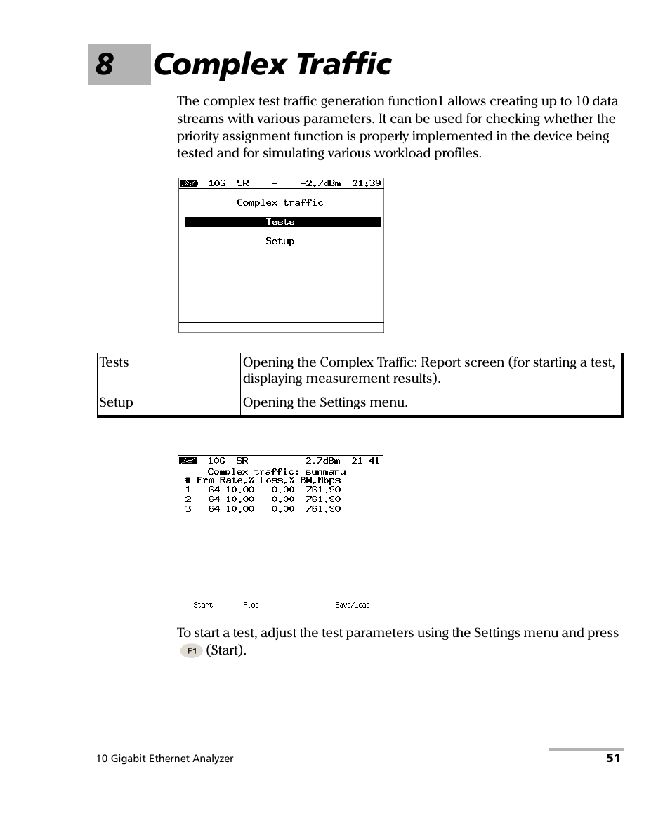 8 complex traffic, 8complex traffic | EXFO ETS-1000G User Manual | Page 61 / 195