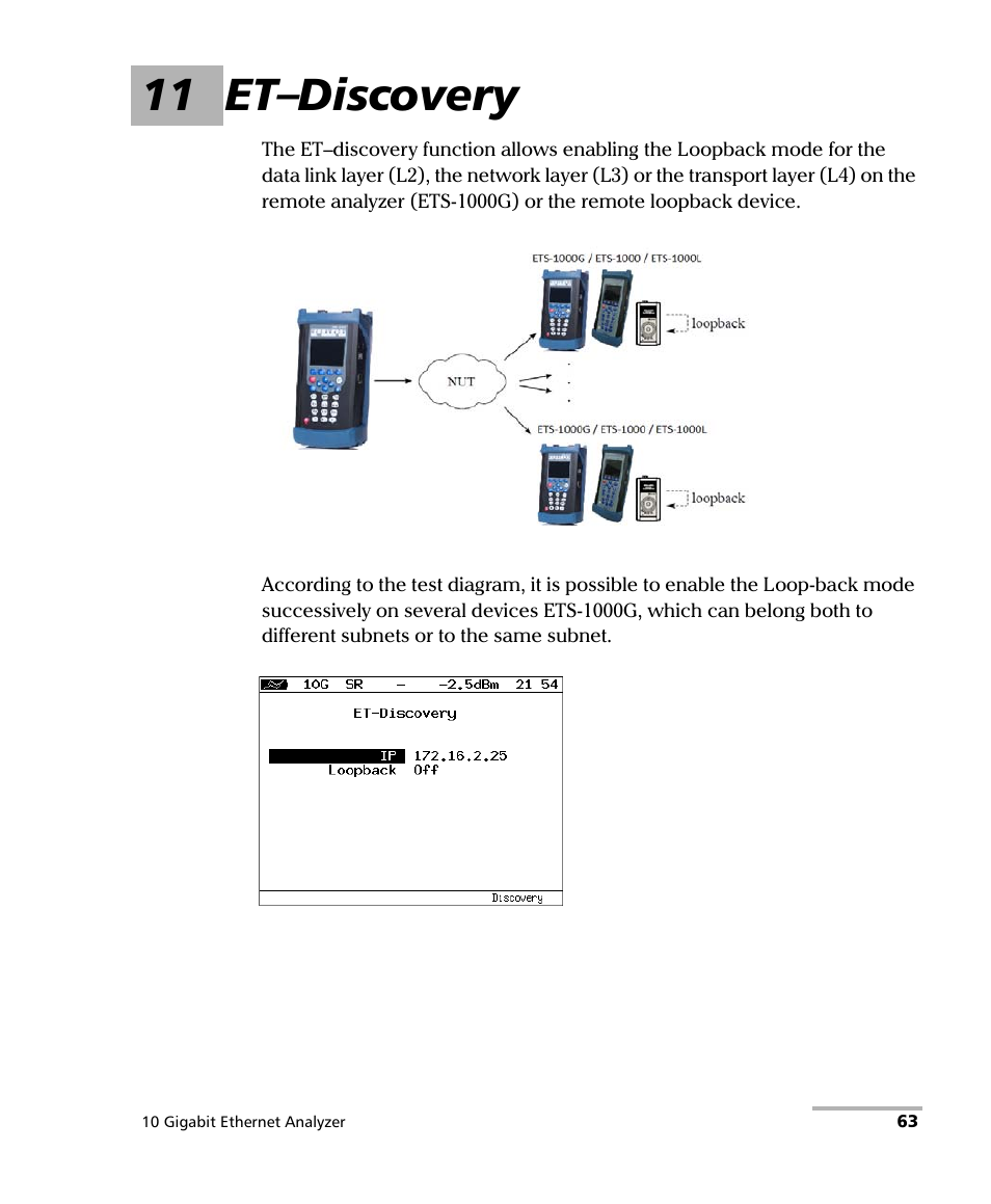 11 et–discovery | EXFO ETS-1000G User Manual | Page 73 / 195