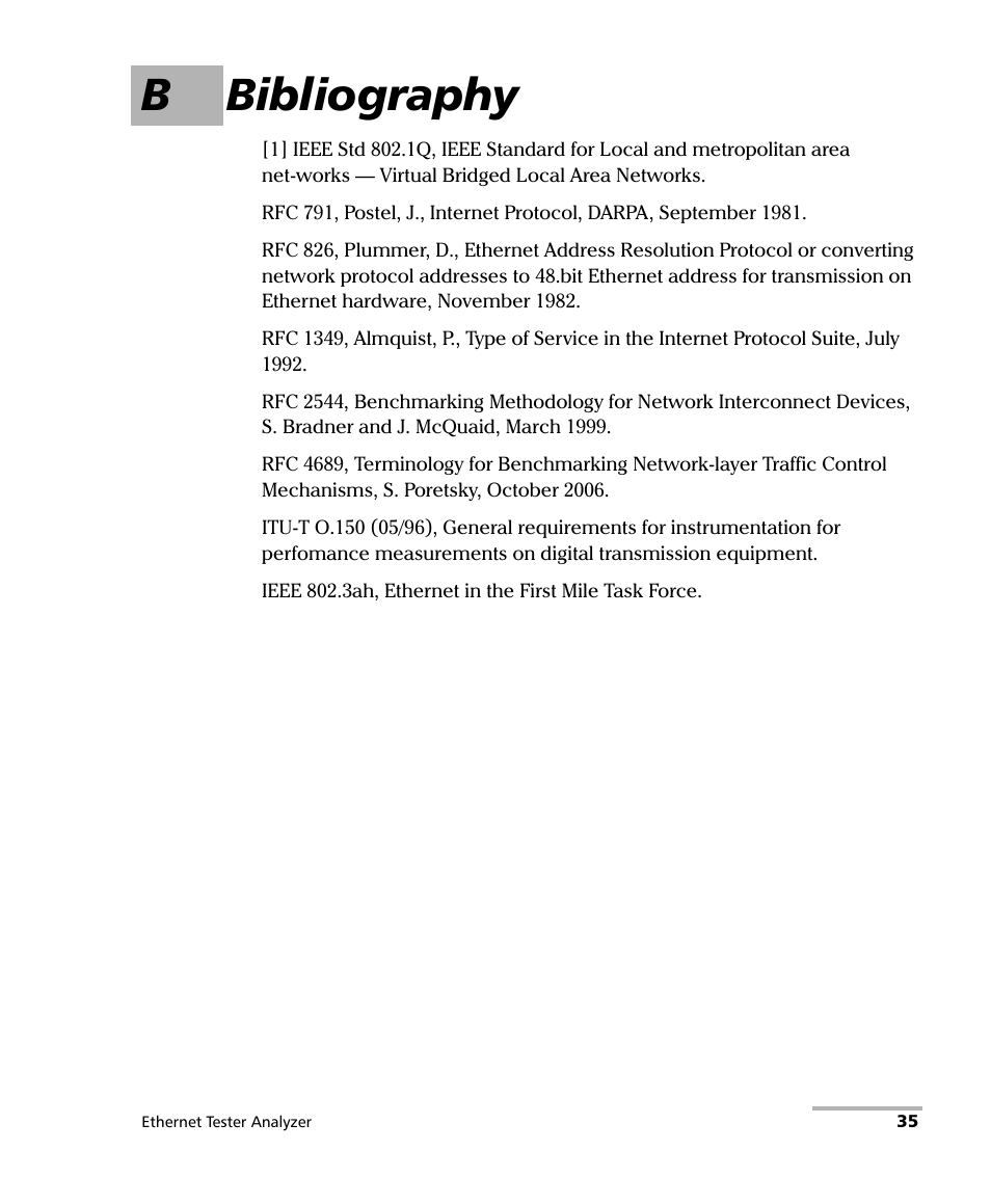 B bibliography | EXFO ETS-1000L User Manual | Page 41 / 47