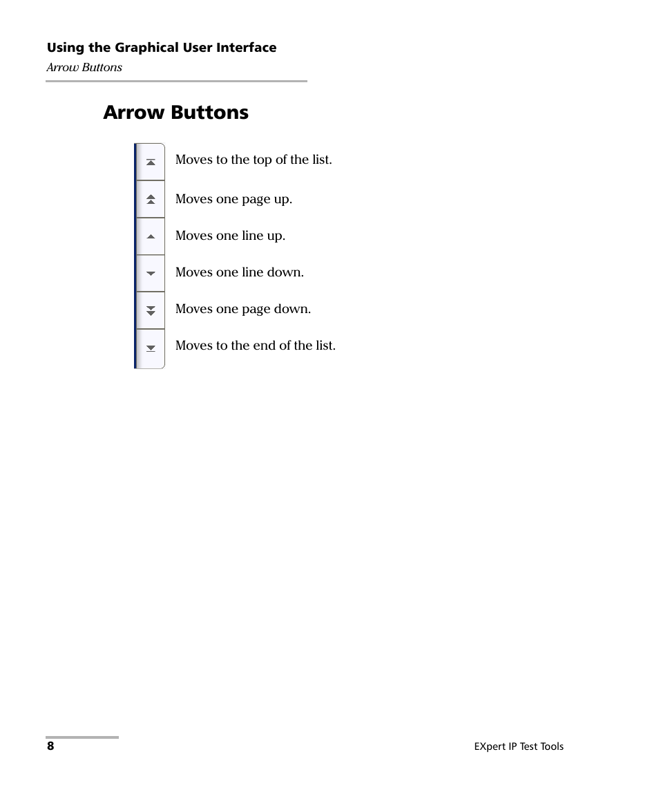 Arrow buttons | EXFO EXpert IP Test Tools User Manual | Page 14 / 62