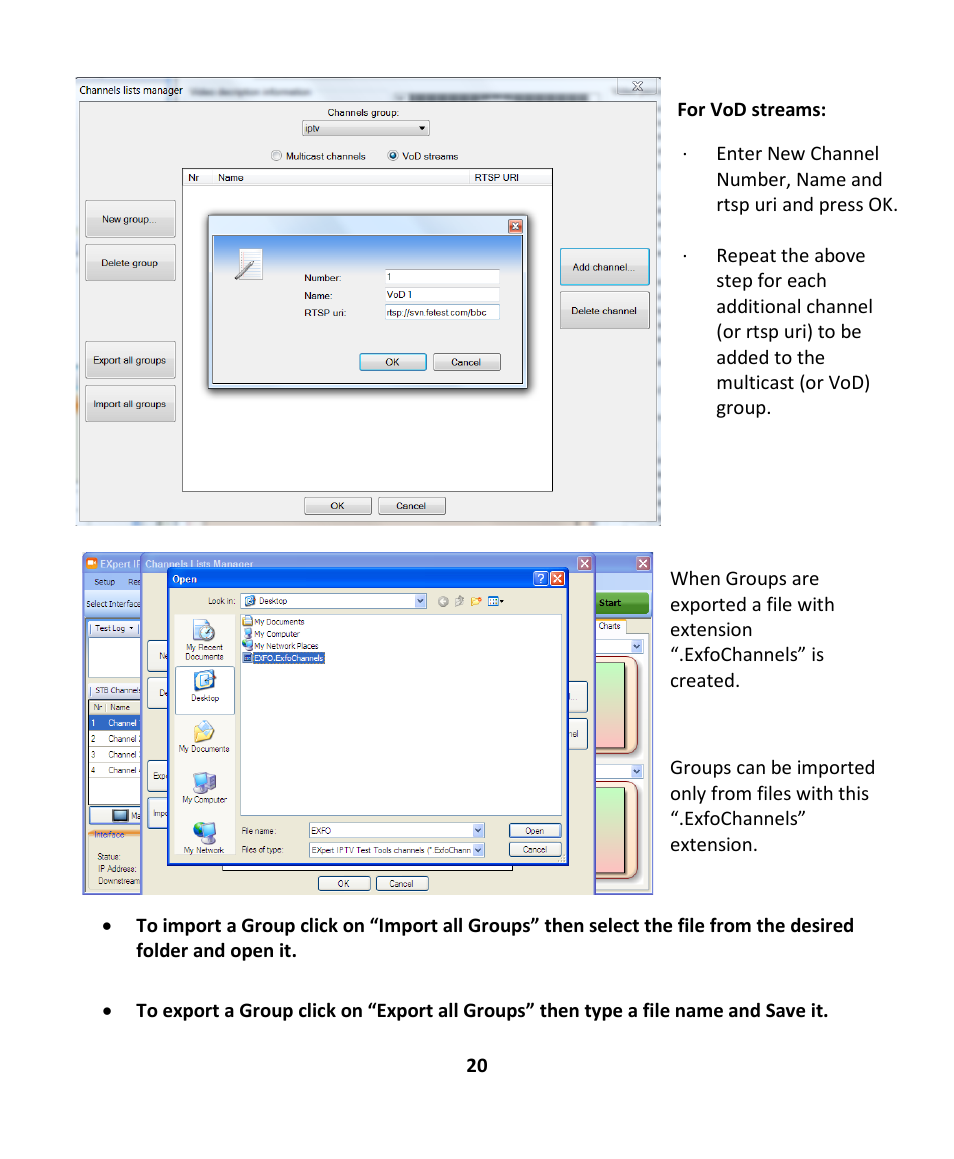 EXFO EXpert IPTV Test Tools (FTB-1 / 2 Pro) User Manual | Page 20 / 82
