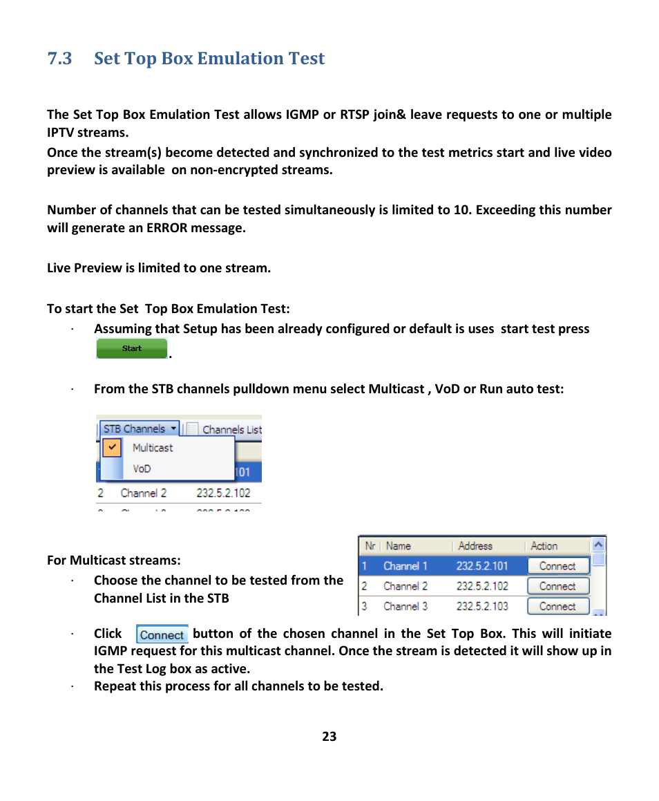 3 set top box emulation test, Mulation | EXFO EXpert IPTV Test Tools (FTB-1 / 2 Pro) User Manual | Page 23 / 82