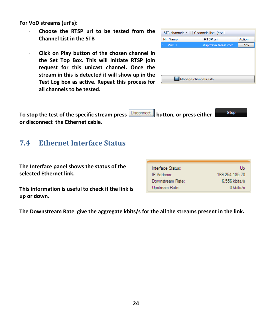 4 ethernet interface status, Thernet, Nterface | Tatus | EXFO EXpert IPTV Test Tools (FTB-1 / 2 Pro) User Manual | Page 24 / 82