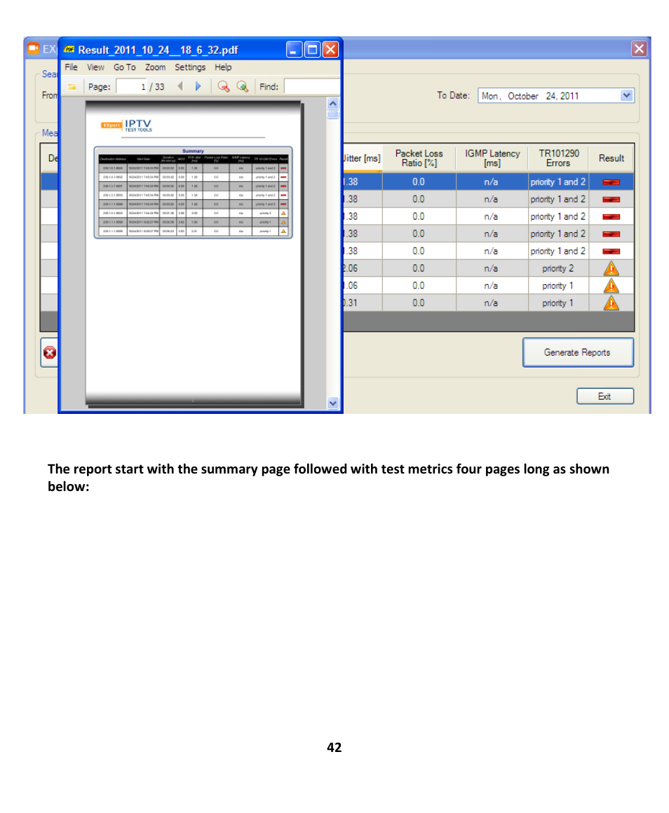EXFO EXpert IPTV Test Tools (FTB-1 / 2 Pro) User Manual | Page 42 / 82