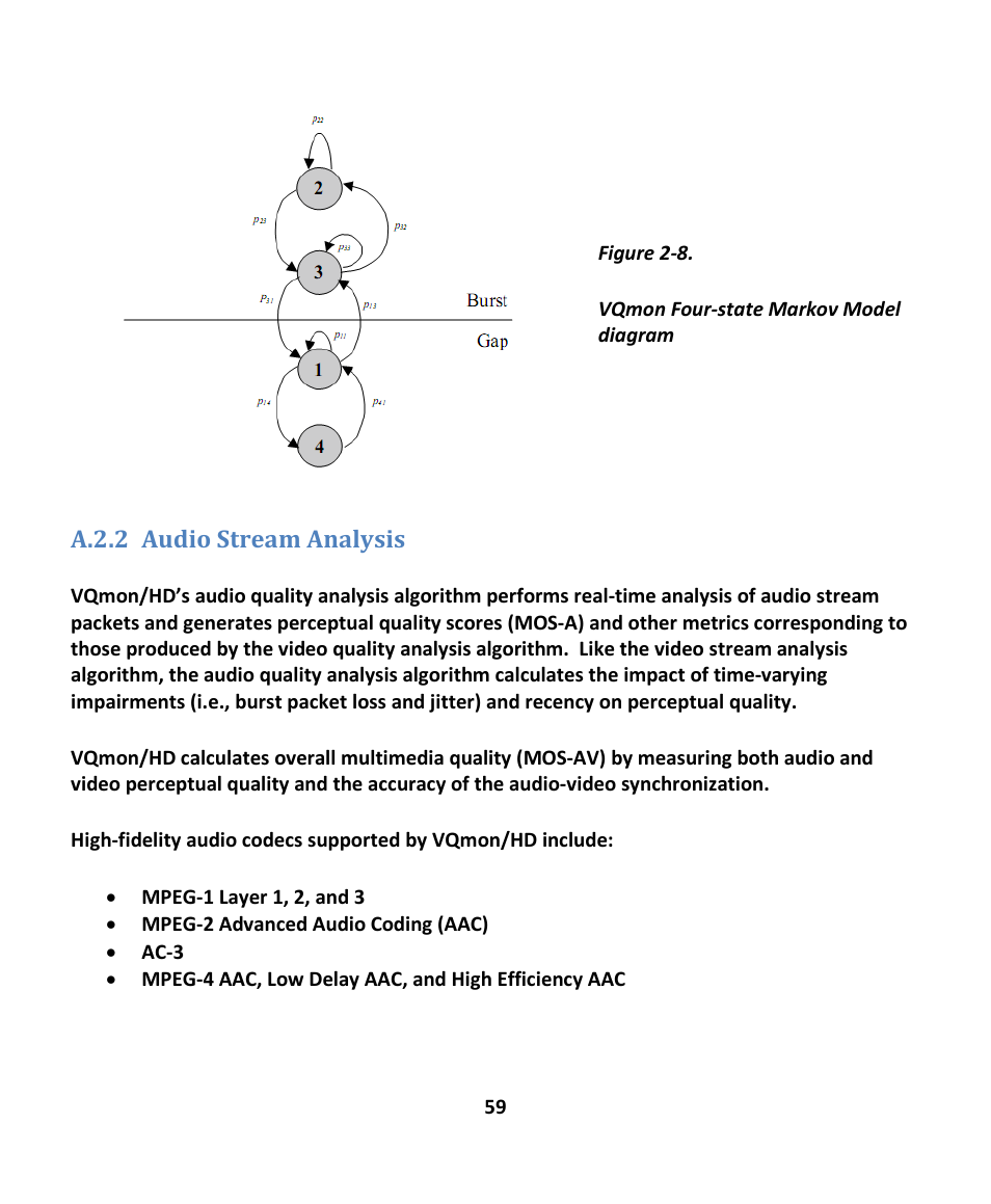 A.2.2 audio stream analysis, A.2.2, Udio | Tream, Nalysis | EXFO EXpert IPTV Test Tools (FTB-1 / 2 Pro) User Manual | Page 59 / 82