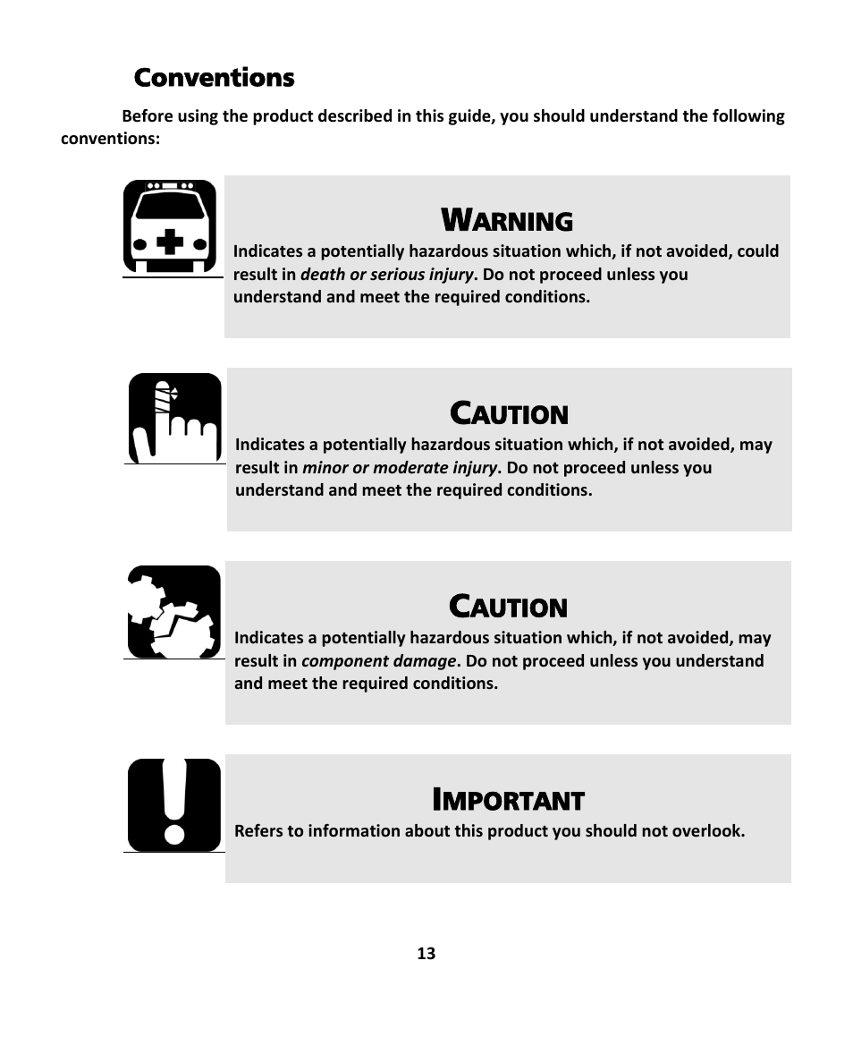 Conventions, Arning, Aution | Mportant | EXFO EXpert IPTV Test Tools (FTB-200v2) User Manual | Page 13 / 82