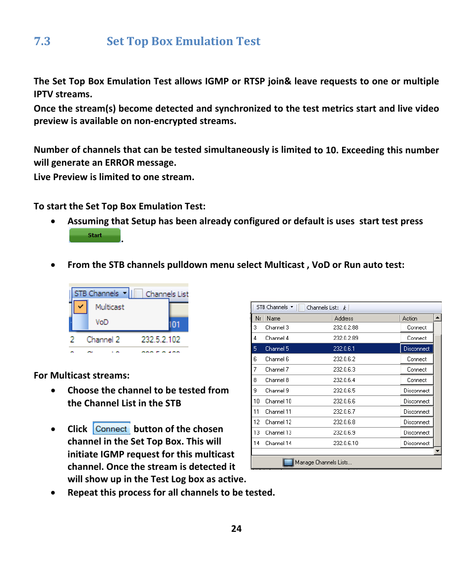 3 set top box emulation test | EXFO EXpert IPTV Test Tools (FTB-200v2) User Manual | Page 24 / 82
