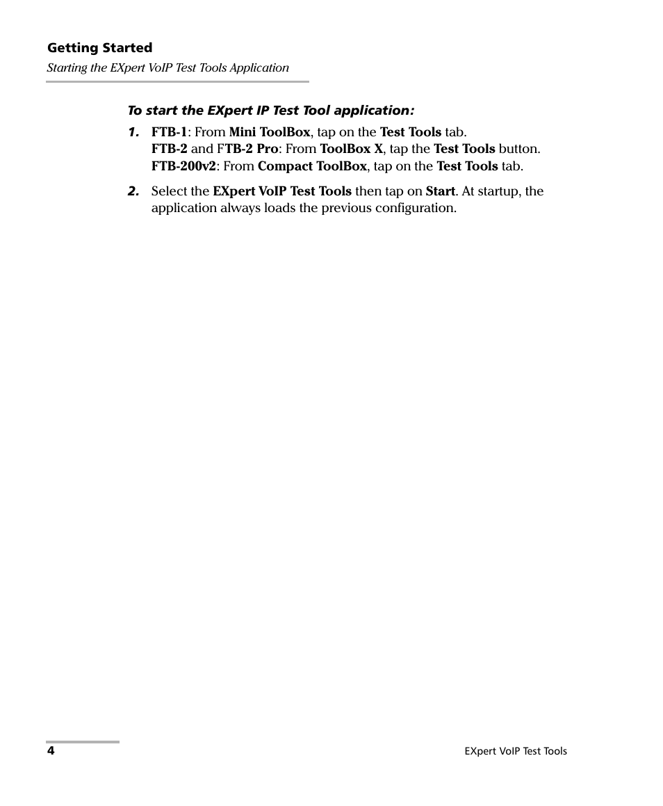 EXFO EXpert VoIP Test Tools User Manual | Page 10 / 107