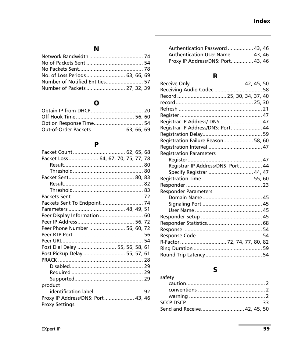 EXFO EXpert VoIP Test Tools User Manual | Page 105 / 107