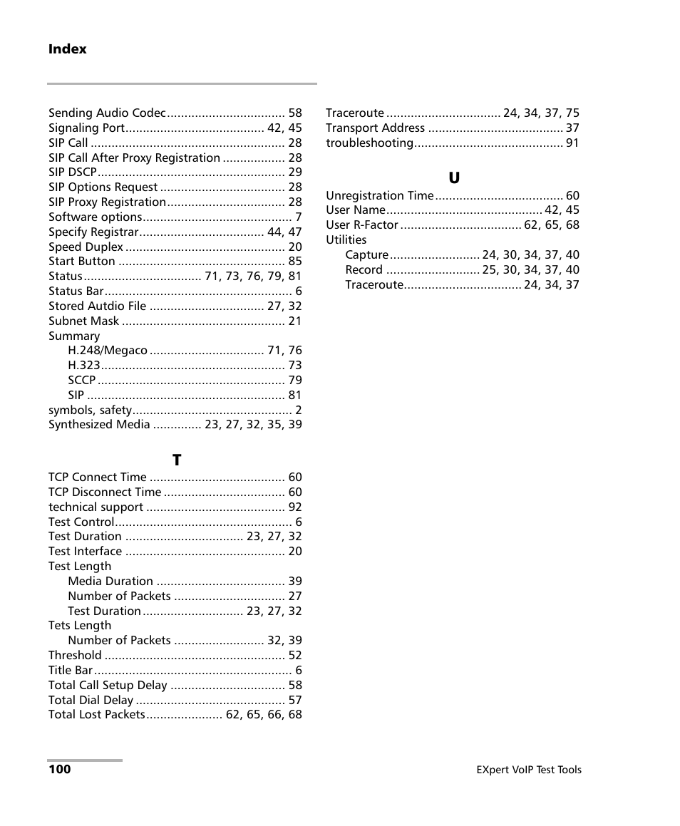 EXFO EXpert VoIP Test Tools User Manual | Page 106 / 107