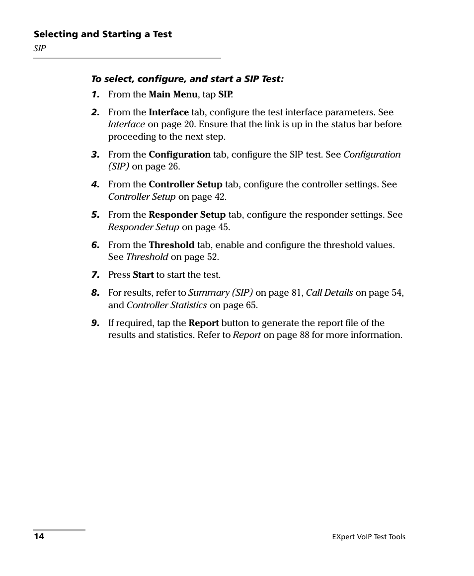 EXFO EXpert VoIP Test Tools User Manual | Page 20 / 107