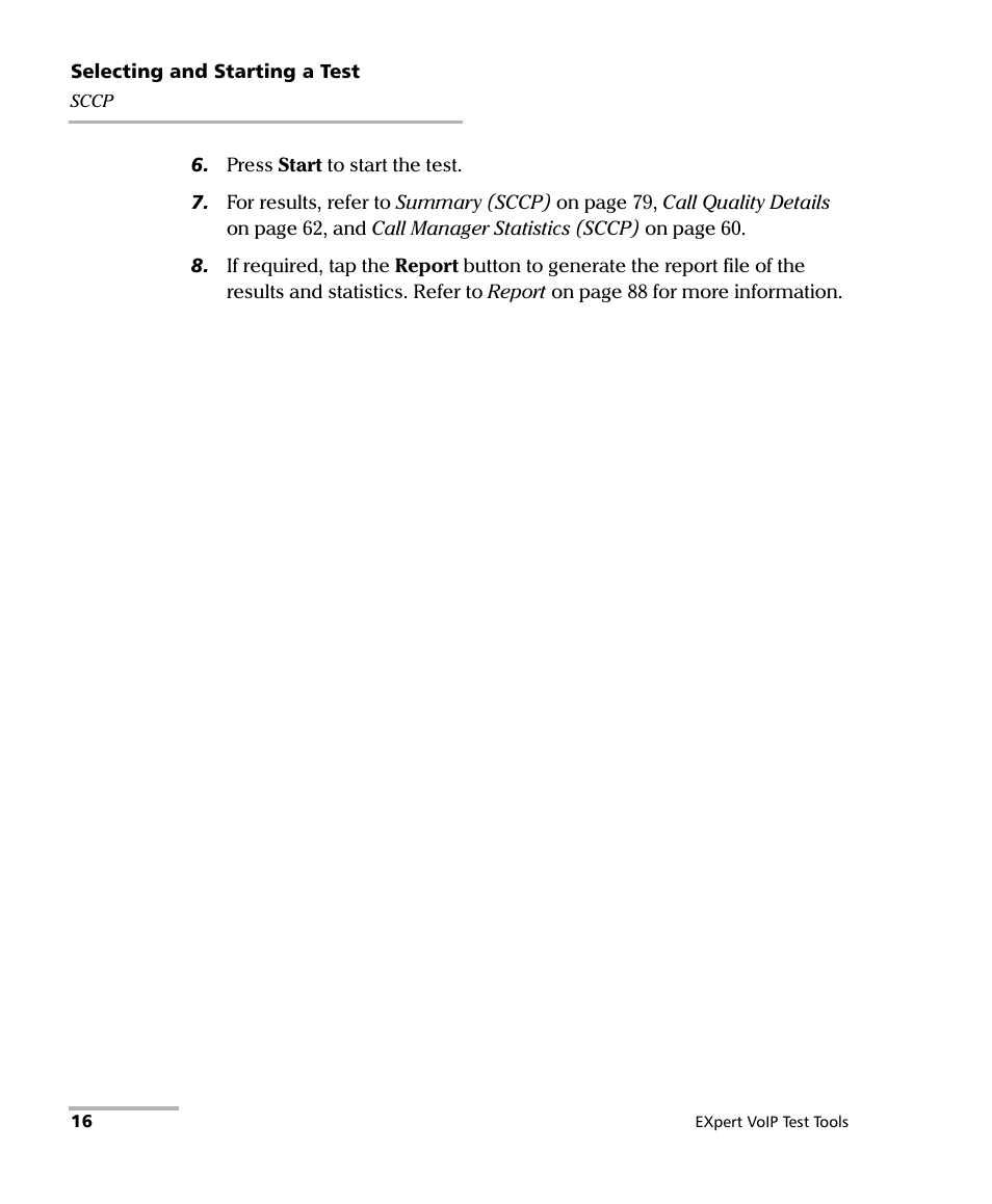 EXFO EXpert VoIP Test Tools User Manual | Page 22 / 107