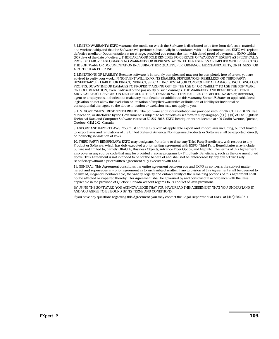 Expert ip | EXFO EXpert VoIP Test Tools User Manual | Page 4 / 107