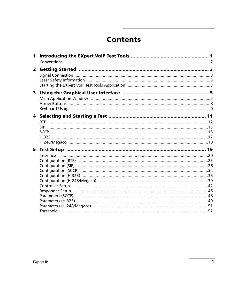 EXFO EXpert VoIP Test Tools User Manual | Page 5 / 107