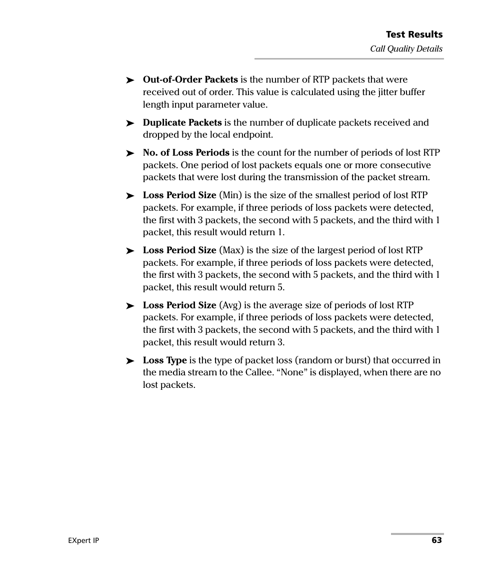 EXFO EXpert VoIP Test Tools User Manual | Page 69 / 107