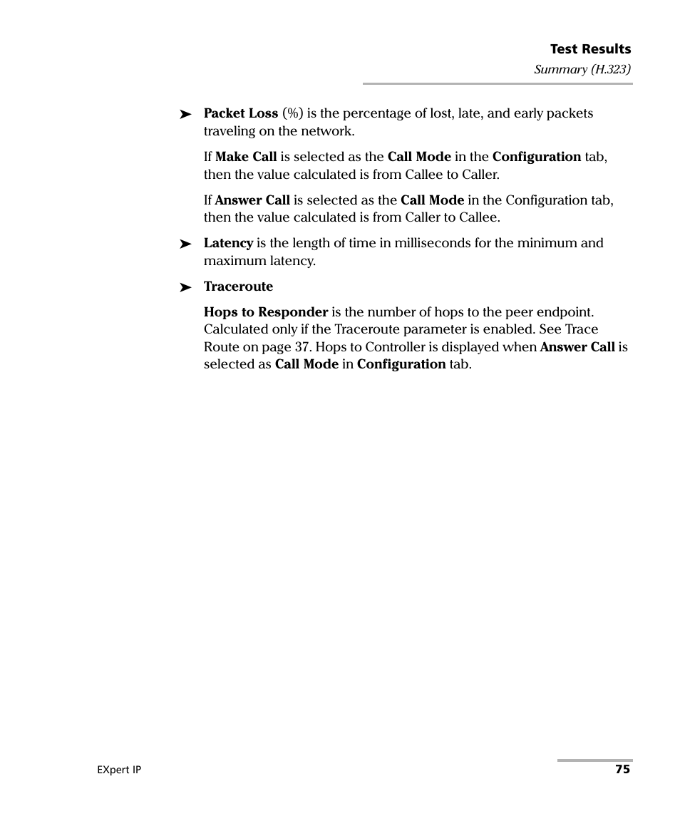 EXFO EXpert VoIP Test Tools User Manual | Page 81 / 107