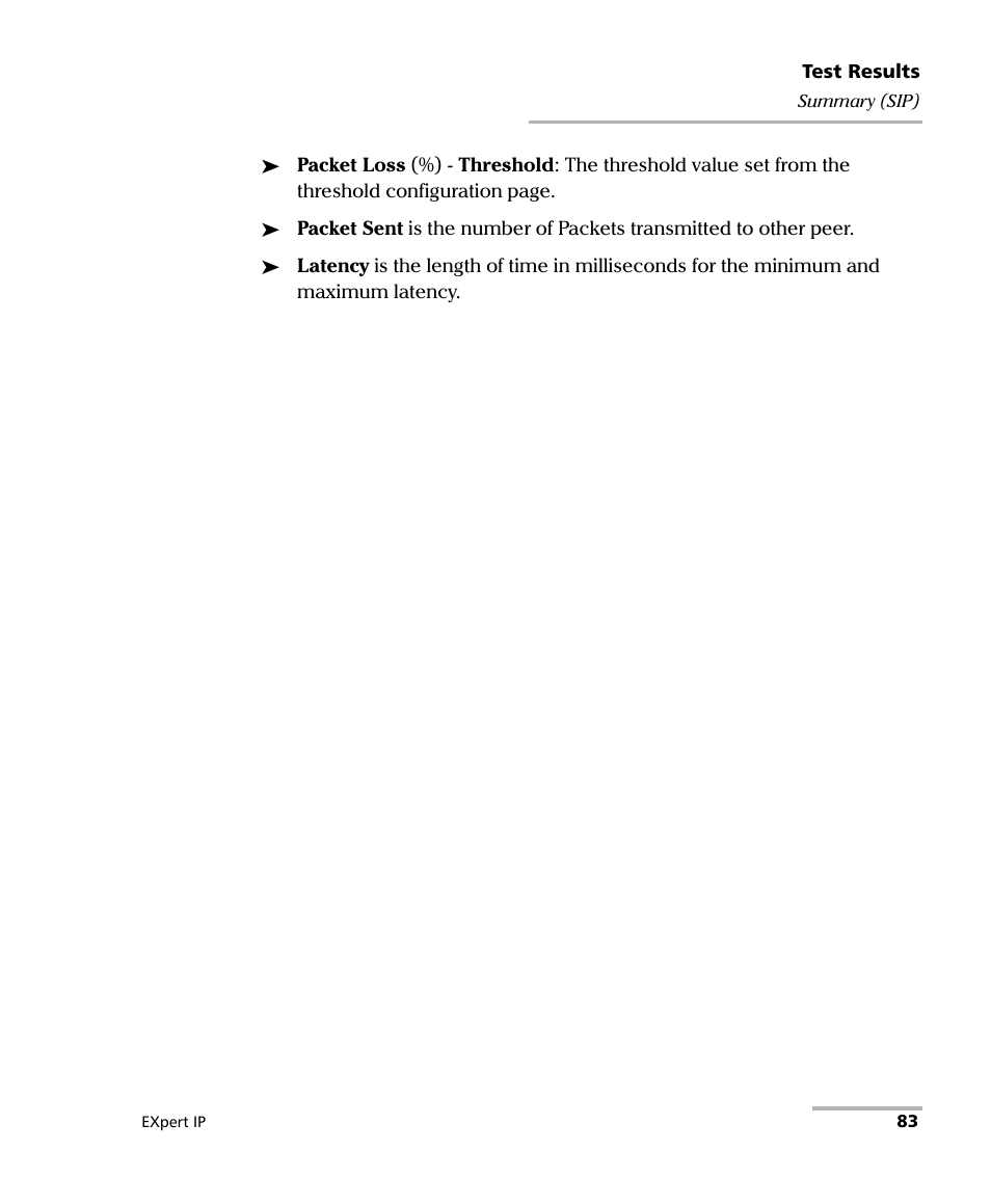 EXFO EXpert VoIP Test Tools User Manual | Page 89 / 107