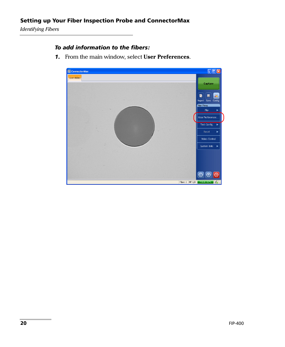 EXFO FIP-400 Fiber Inspection Probe and ConnectorMax User Manual | Page 26 / 78