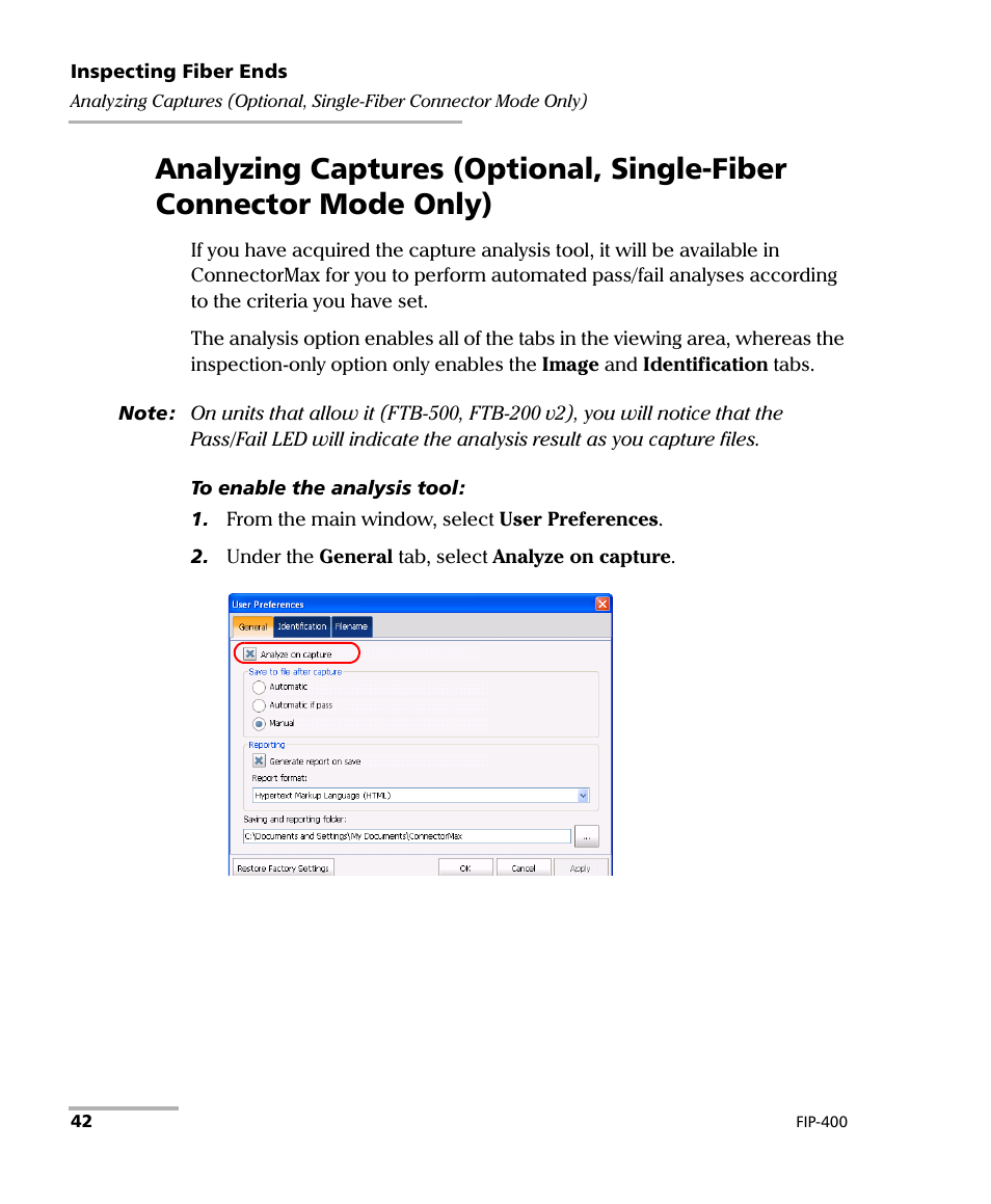 EXFO FIP-400 Fiber Inspection Probe and ConnectorMax User Manual | Page 48 / 78