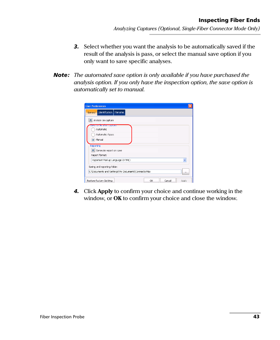 EXFO FIP-400 Fiber Inspection Probe and ConnectorMax User Manual | Page 49 / 78