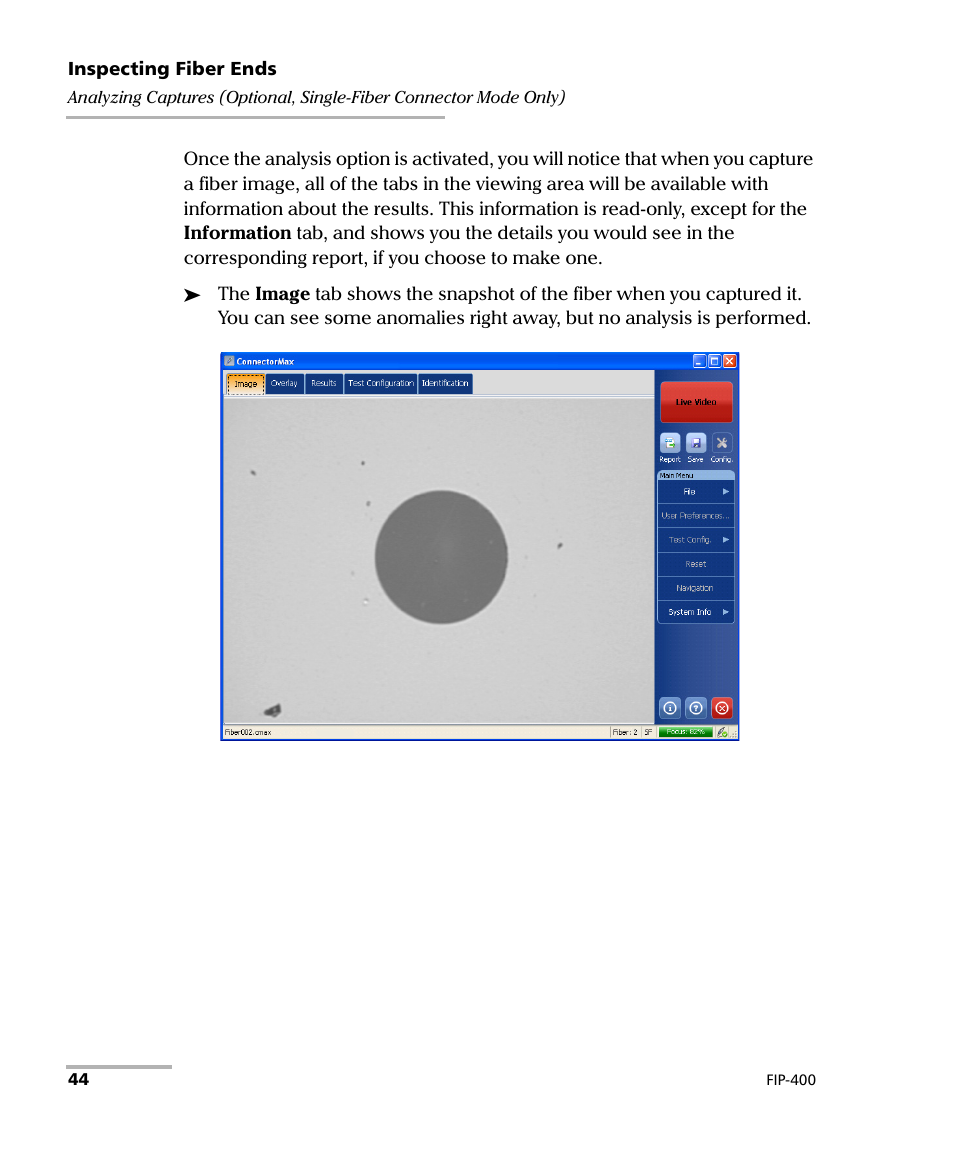 EXFO FIP-400 Fiber Inspection Probe and ConnectorMax User Manual | Page 50 / 78