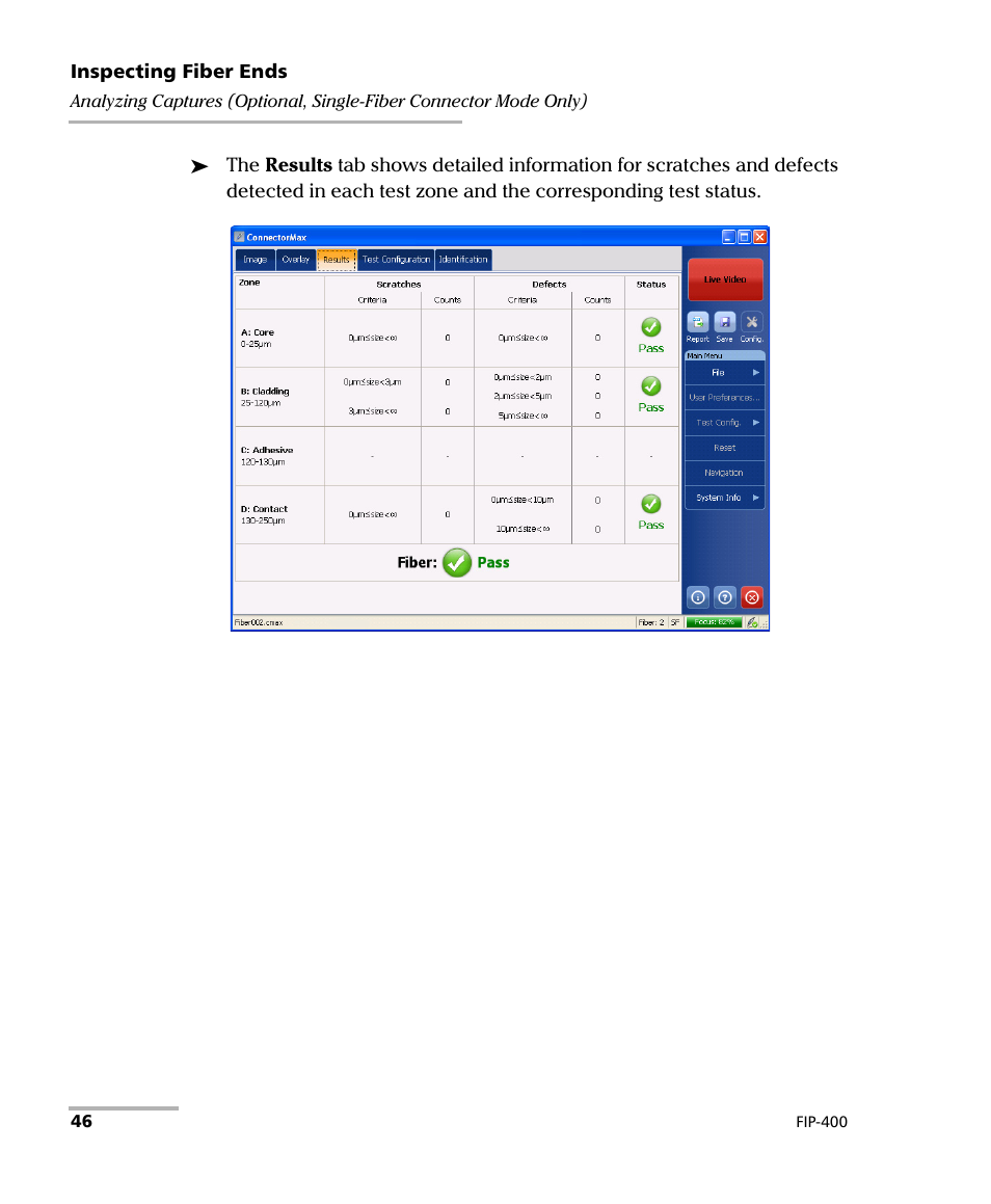 EXFO FIP-400 Fiber Inspection Probe and ConnectorMax User Manual | Page 52 / 78