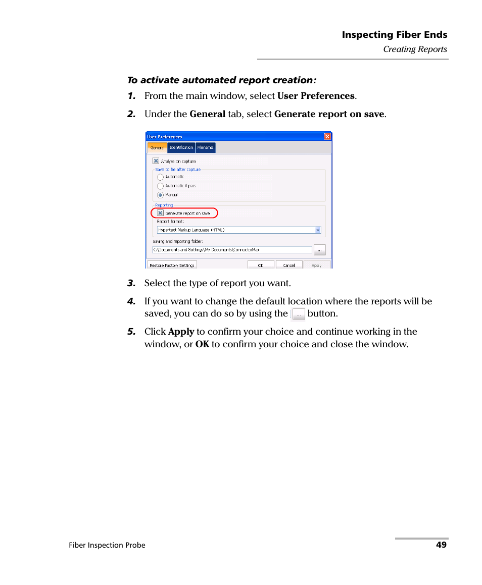 EXFO FIP-400 Fiber Inspection Probe and ConnectorMax User Manual | Page 55 / 78