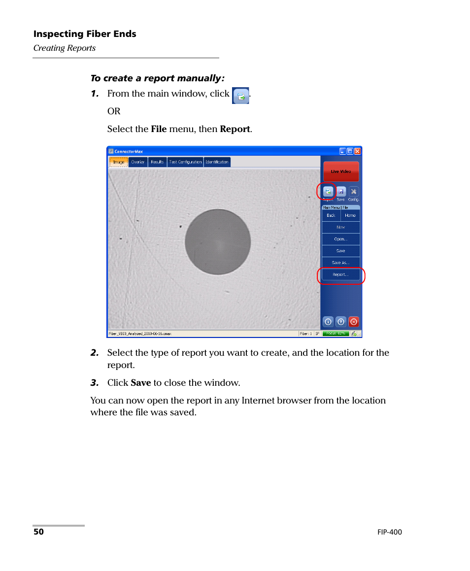 EXFO FIP-400 Fiber Inspection Probe and ConnectorMax User Manual | Page 56 / 78