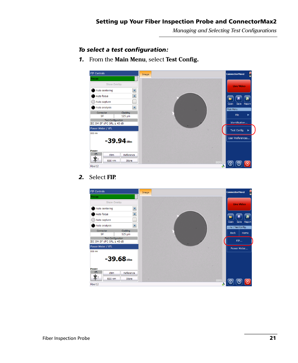 EXFO FIP-400B Fiber Inspection Probe and ConnectorMax2 User Manual | Page 27 / 111