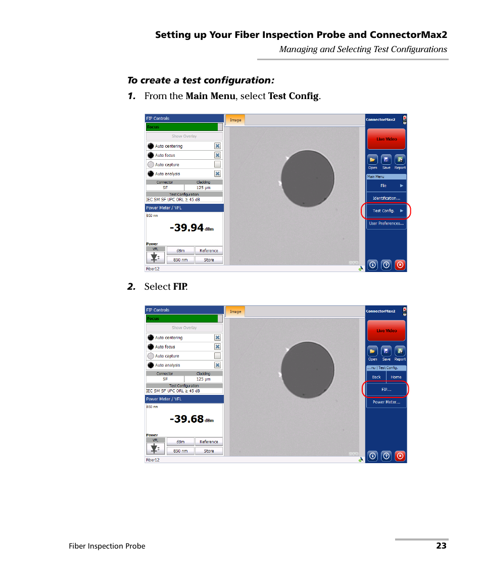 EXFO FIP-400B Fiber Inspection Probe and ConnectorMax2 User Manual | Page 29 / 111