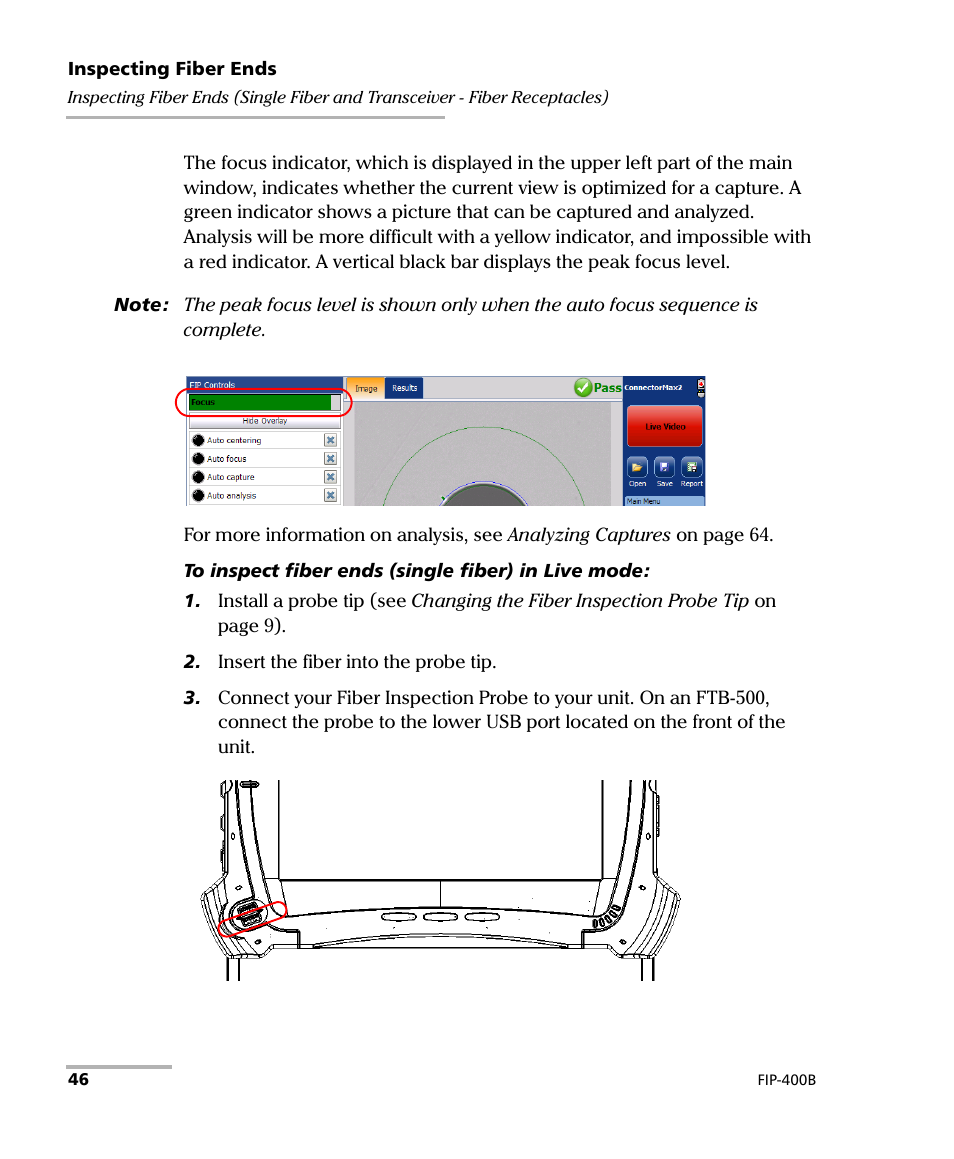 EXFO FIP-400B Fiber Inspection Probe and ConnectorMax2 User Manual | Page 52 / 111