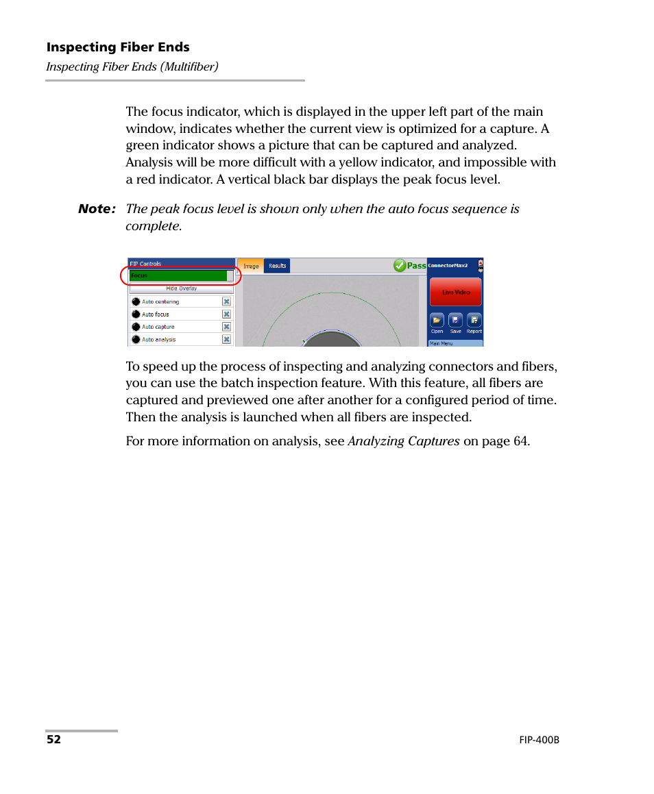 EXFO FIP-400B Fiber Inspection Probe and ConnectorMax2 User Manual | Page 58 / 111