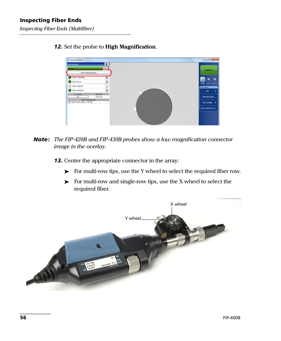 EXFO FIP-400B Fiber Inspection Probe and ConnectorMax2 User Manual | Page 62 / 111