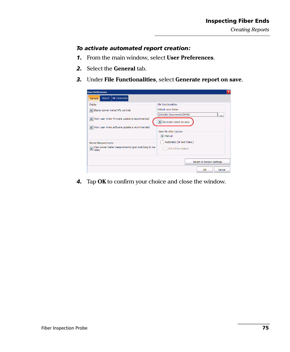 EXFO FIP-400B Fiber Inspection Probe and ConnectorMax2 User Manual | Page 81 / 111