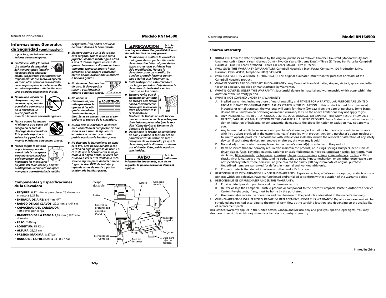 Campbell Hausfeld RN164500 User Manual | Page 7 / 12