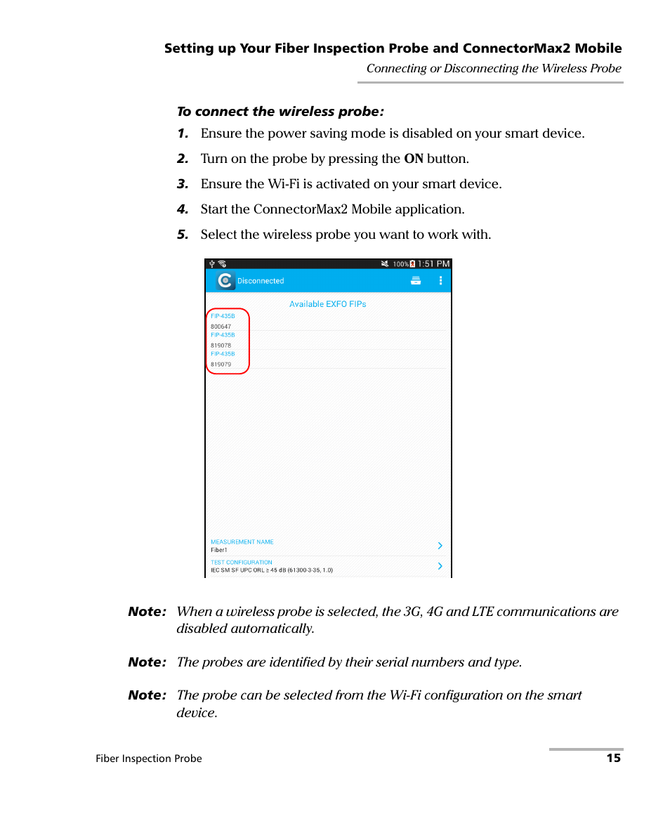 EXFO FIP-425B/435B Fiber Inspection Probe and ConnectorMax2 Mobile User Manual | Page 23 / 103