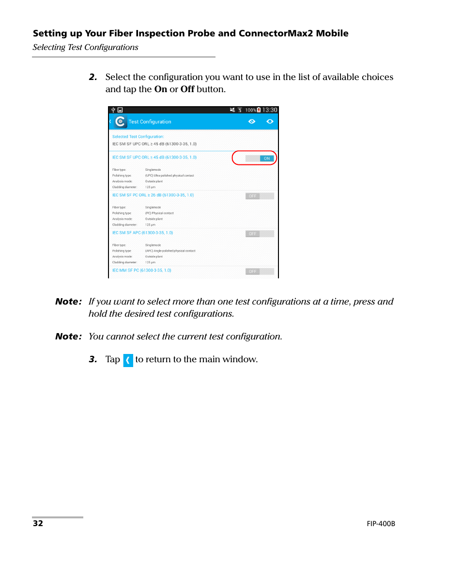 EXFO FIP-425B/435B Fiber Inspection Probe and ConnectorMax2 Mobile User Manual | Page 40 / 103