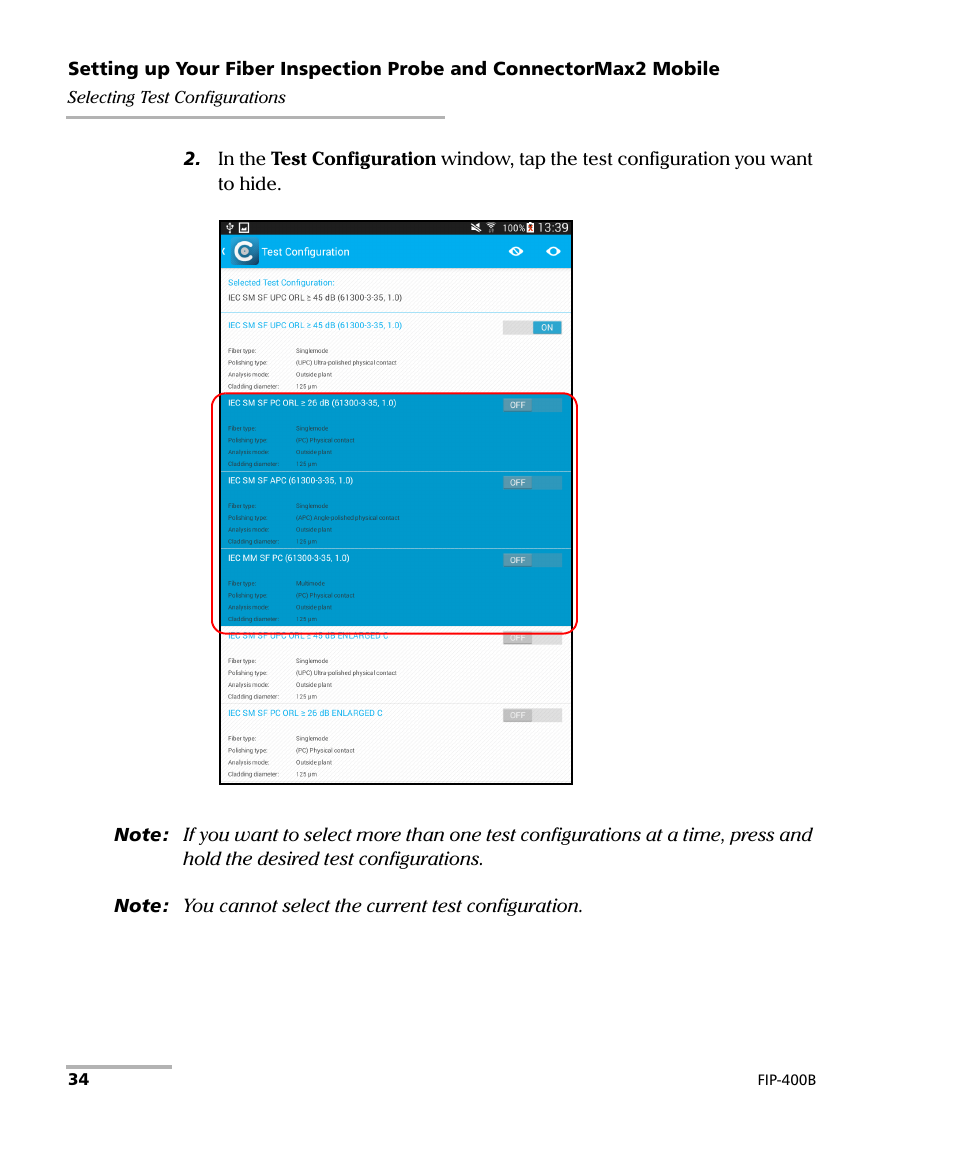 EXFO FIP-425B/435B Fiber Inspection Probe and ConnectorMax2 Mobile User Manual | Page 42 / 103