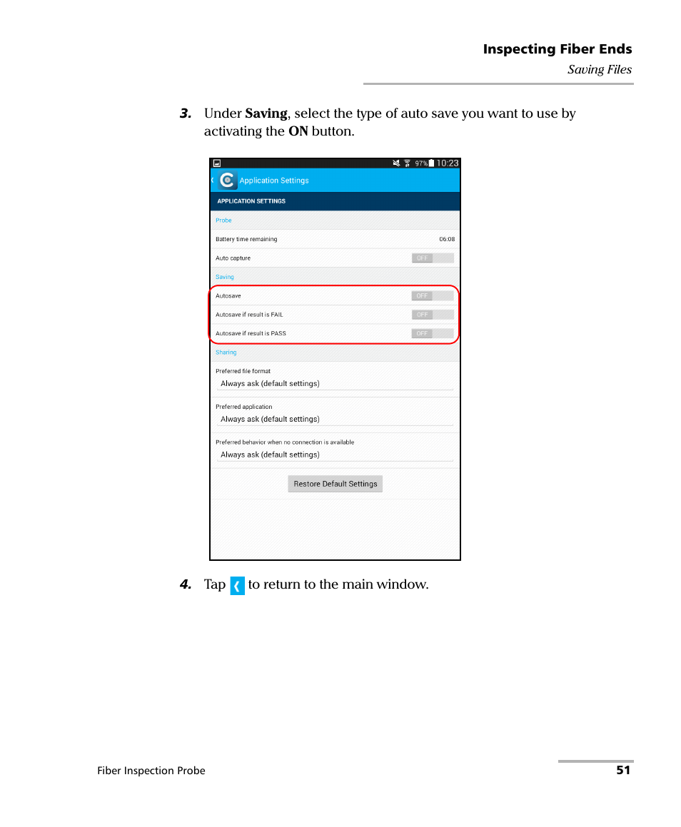 EXFO FIP-425B/435B Fiber Inspection Probe and ConnectorMax2 Mobile User Manual | Page 59 / 103