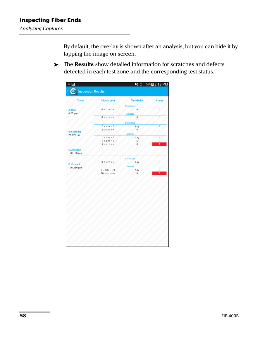 EXFO FIP-425B/435B Fiber Inspection Probe and ConnectorMax2 Mobile User Manual | Page 66 / 103