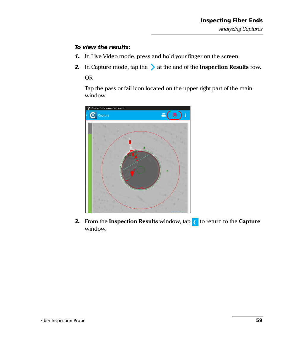 EXFO FIP-425B/435B Fiber Inspection Probe and ConnectorMax2 Mobile User Manual | Page 67 / 103