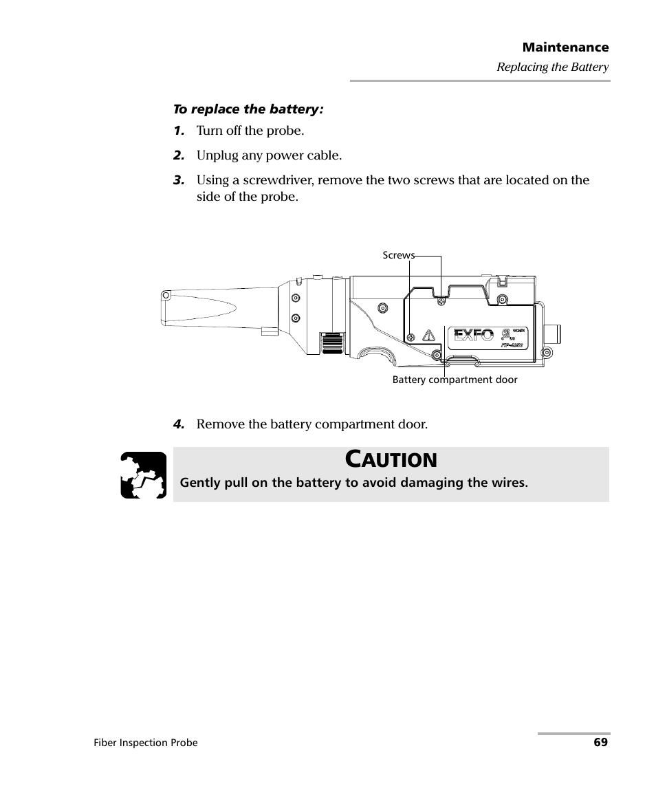 Aution | EXFO FIP-425B/435B Fiber Inspection Probe and ConnectorMax2 Mobile User Manual | Page 77 / 103